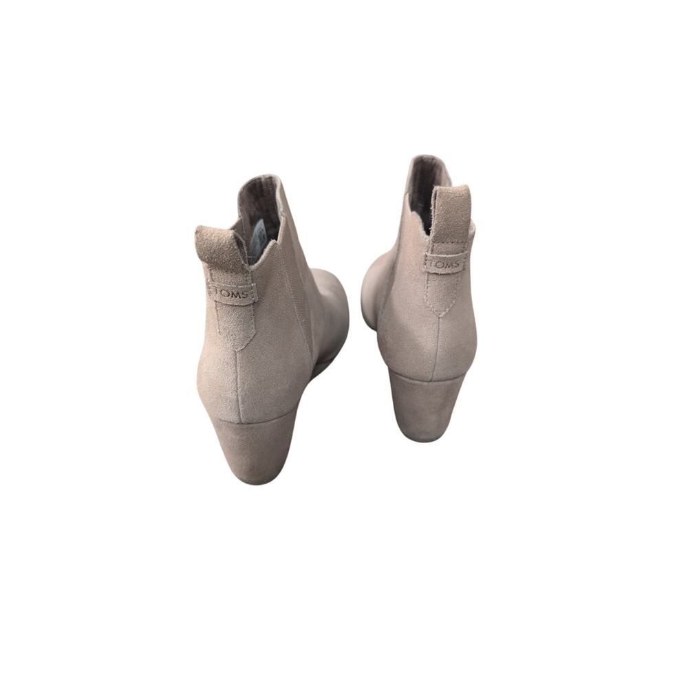Toms Kayley Wedge Chelsea Ankle Boots Tan/Brown Suede Sz 10 Womens - Picture 4 of 6
